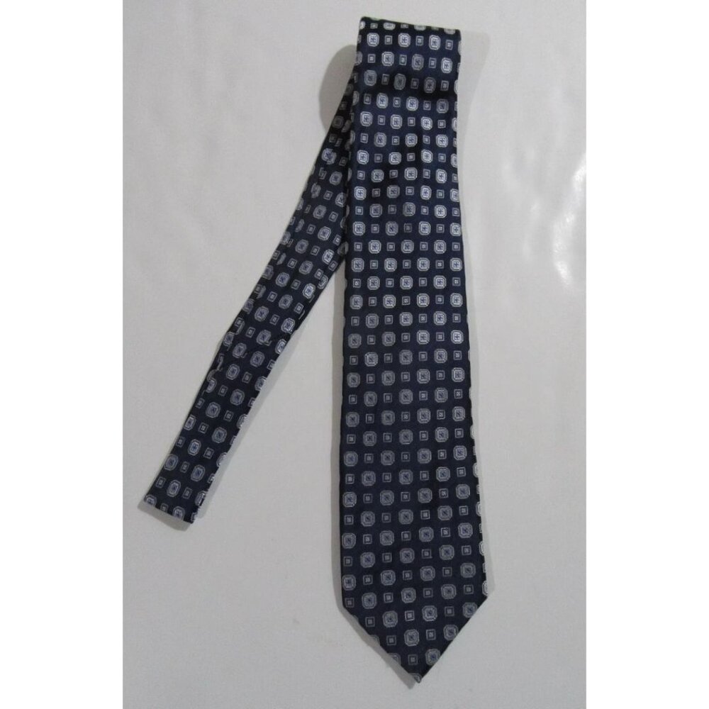 Donald J. Trump Signature Collection Necktie Neck Tie Navy Blue Pattern